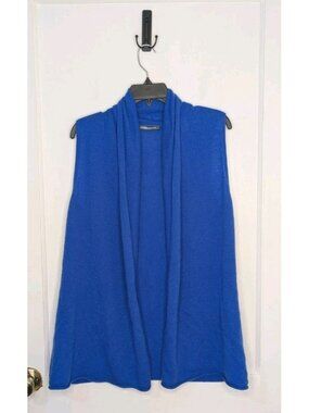 Claudia Nichole Sweater Womens M Cashmere Cardigan Vest Cozy Topper Royal Blue
